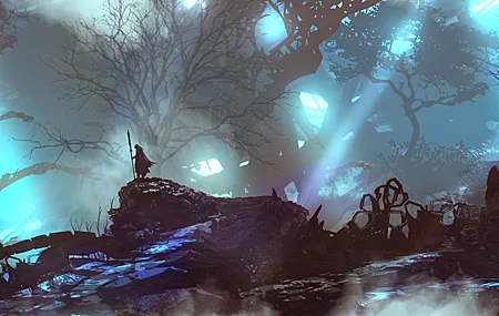 绝美战士 孤独 幻想 AI艺术 邪恶 壁纸 7200×2593