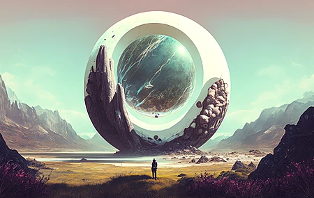 热门艺术 插图 圆形 超现实主义 简单背景 极简主义 高清壁纸 4579×2616
