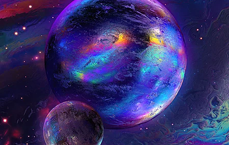 绝美空间 世界 抽象 多彩 星球 AI艺术 桌面壁纸 3840×2160