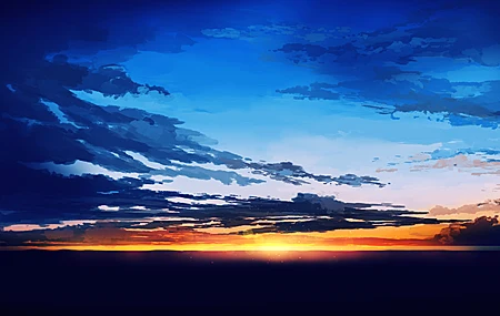 绝美优雅 图片 AI艺术 日落 云 数字绘画 天空 太阳 高清壁纸 5640×2400
