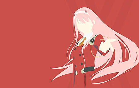 绝美粉色头发 零二 极简主义 简单背景 动漫女孩 DARLING 手机壁纸 3840×2160