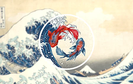 热门巨浪 波浪 锦鲤 AI艺术 无水印壁纸 3840×2160
