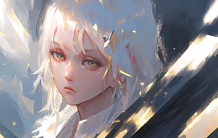 唯美女人 白发 动漫女孩 艺术 壁纸 4896×2432