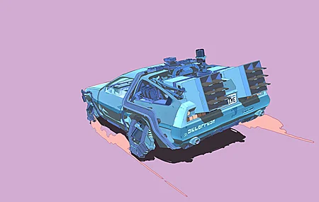 绚丽未来 AI艺术 时光机 汽车 车辆 壁纸 3840×2160
