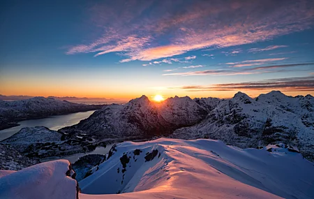热门日落 自然 山脉 冬天 风景 壁纸 5120×3290