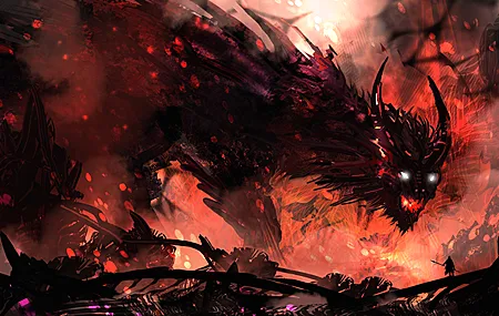 热门英雄 奇幻艺术 生物 AI艺术 邪恶 恶龙 高清壁纸 3840×2160