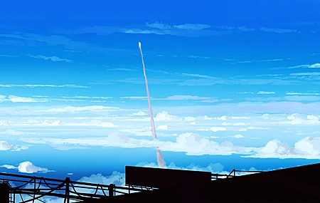 高清优雅 AI艺术 插图 素描 云彩 火箭 发射 手机壁纸 5640×2400