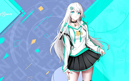 热门独一无二 动漫 女孩 青色 高清壁纸 4535×2551