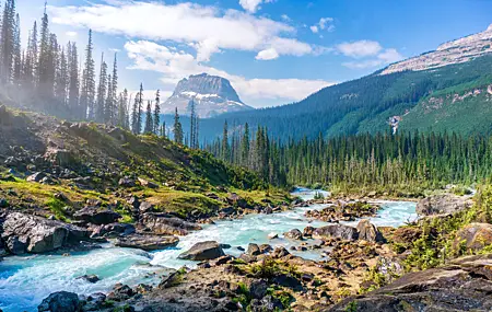 风景 自然 河流 森林 云 4K高清壁纸 5142×3111