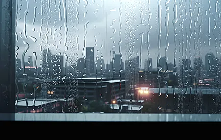 城市 雨 窗 建筑 艺术 4K高清壁纸 3854×2160