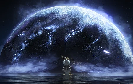 月亮 空间 星星 游戏CG 水 手机壁纸 3840×2160
