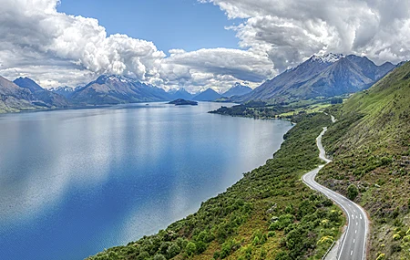 超清风景 自然 水 道路 山 云 海 4K壁纸 3840×2160
