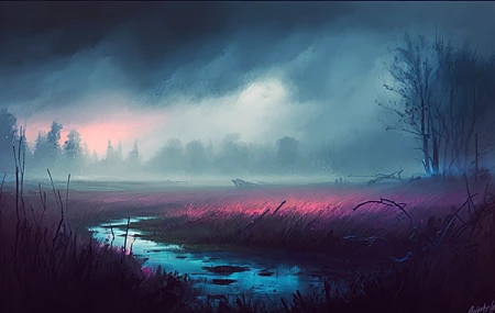 艺术 云 风景 插图 自然 树木 壁纸 4579×2616