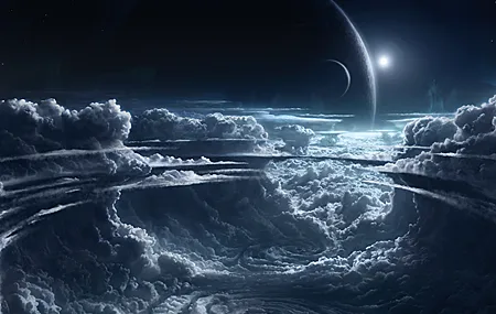 云 科幻 行星 太空 太空艺术 AI艺术 高清壁纸 4096×2304