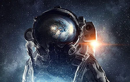 绚丽宇航员 太空 星星 伽利 行星 太空艺术 AI艺术 无水印壁纸 3840×2400