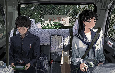 原创 人物 动漫 男孩 女孩 校服 壁纸 4096×2304