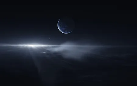 经典星空 太空 伽利 星星 月亮 星云 云 月光 太空艺术 AI艺术 壁纸 5120×2880