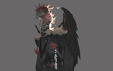 清野 骷髅 不死 机器人 恐怖 手机壁纸 5120×2160