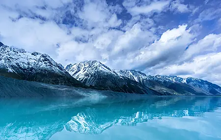 雪 冬天 湖 青色 风景 手机壁纸 4580×2575