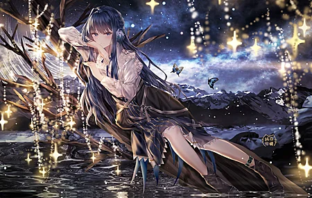 经典明日方舟 长发 黑发 动漫 女孩 无水印壁纸 4039×2728