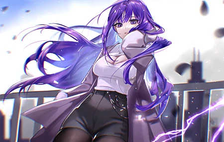 紫发 原神 动漫 女孩 紫眼 壁纸 5361×4147