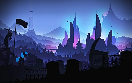 热门AI艺术 图片 幻想艺术 黑暗 黄昏 极简主义 风景 王国 建筑 剪影 塔 自然 山 小马 树 五颜六色 发光 插图 青色 高清壁纸 3840×2160