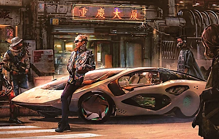 热门科幻 小说 汽车 未来派 AI艺术 概念艺术 赛博朋克 绘画 车辆 城市 景观 特写 镜头 现实 霓虹灯 高清壁纸 3840×2160