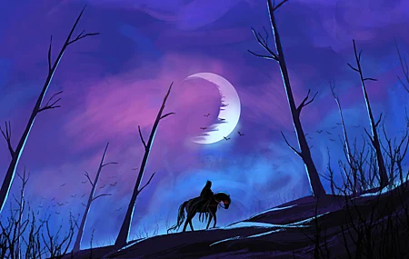 高清AI艺术 奇幻艺术 夜晚 壁纸 5120×2880