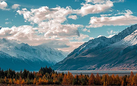 山脉 风景 云 自然 丘陵 山谷 橡树 植物 秋天 壁纸 5184×2268