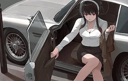 热门动漫 女孩 汽车 间谍过家家 黑发 发带 高清壁纸 4096×2304