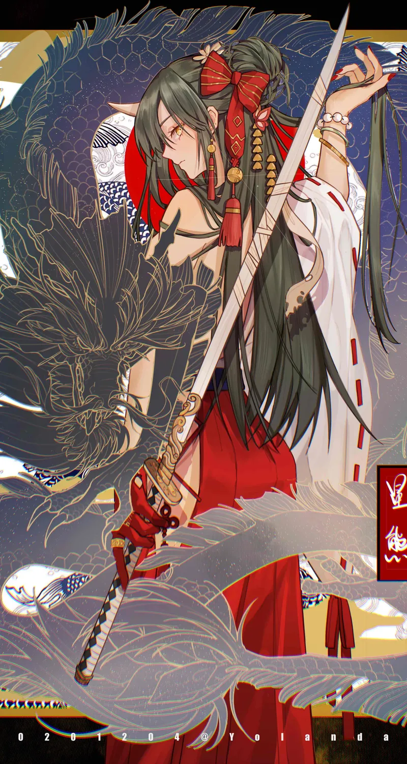 经典动漫 女孩 明日方舟 剑 龙 手机 4K壁纸 3973×4869