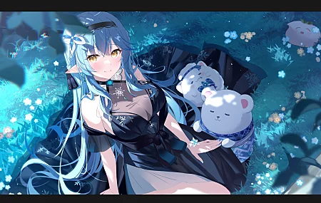 精选动漫 女孩 兽耳 黄眼睛 宠物 萌宠 无水印壁纸 8859×5793
