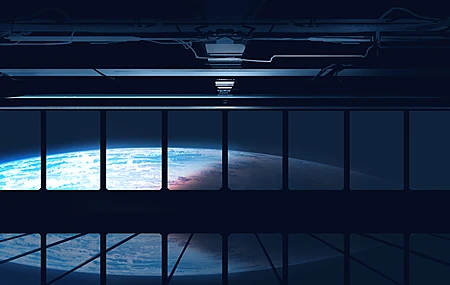 优雅 AI艺术 插图 宽屏 风景 环境 窗户 空间 空间艺术 房间 室内 倒影 科幻 4K高清壁纸 5640×2400