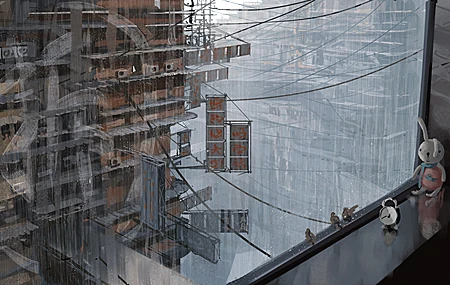 建筑 玩偶 闹钟 雨 电线 壁纸 4000×2310
