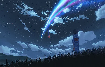 你的名字 动漫 天空 星星 彗星 陨石 桌面壁纸 3840×2160