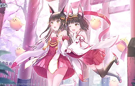 碧蓝航线 长袜 兽耳 姐妹 4K高清壁纸 4096×2304