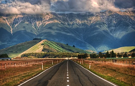 摄影 风景 自然 道路 山脉 草地 云彩 丘陵 树木 壁纸 3840×2160