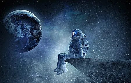 宇航员 行星 空间艺术 空间 AI艺术 恒星 壁纸 4074×2574