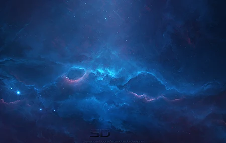 精选空间 蓝色 星星 空间艺术 AI艺术 桌面壁纸 3840×2160