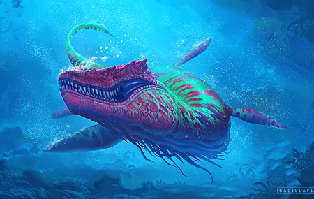 奇幻 艺术 生物 海怪 水下 壁纸 3840×2160