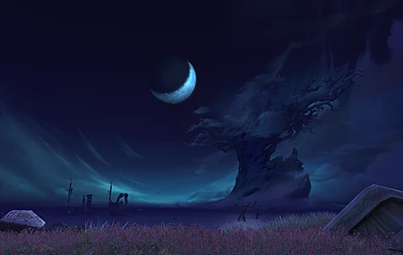 绝美魔兽世界 争夺战 夜晚 满月 游戏CG 4K壁纸 3840×2160