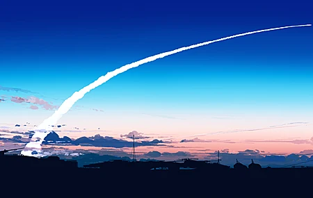 优雅 AI艺术 图片 插图 绘画 风景 云 天空 简单背景 极简主义 壁纸 5640×2400