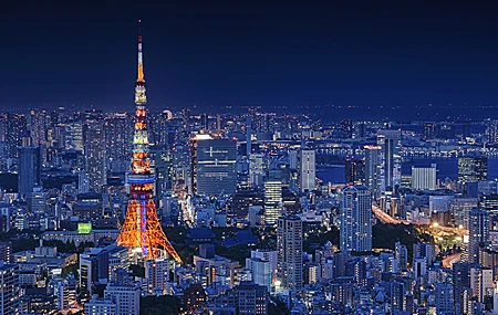 城市 东京 东京塔 景观 夜景 高清壁纸 4096×2304