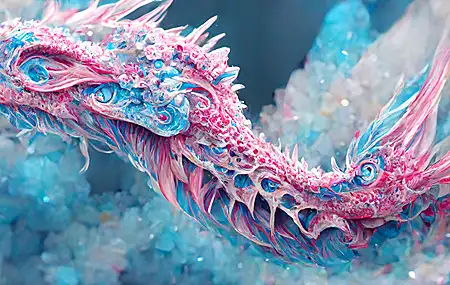 粉色 蓝色 水晶 鲜艳颜色 艺术 抽象 壁纸 4096×2304