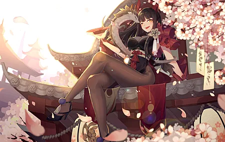 动漫 女孩 龙 樱花 中国龙 壁纸 5000×3000