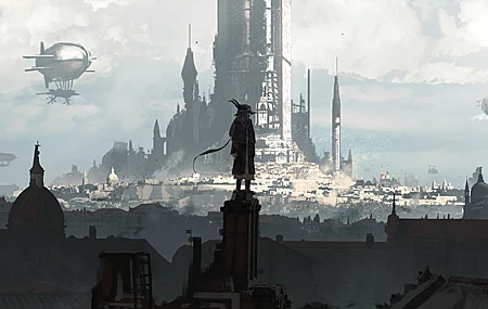 小行星 艺术家 动漫 女孩 奇幻艺术 壁纸 6000×2492