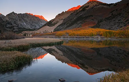 摄影 风景 湖泊 倒影 晴朗 天空 日落 森林 北湖 水 自然 壁纸 6144×4097