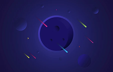 热门图片 AI艺术 简单背景 空间 行星 蓝色背景 流星 极简主义 高清壁纸 3840×2160