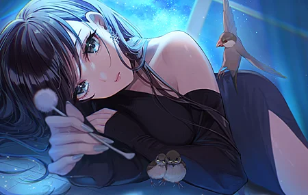 热门原创 人物 马加科 动漫 女孩 鸟 衣服 高清壁纸 4000×3000