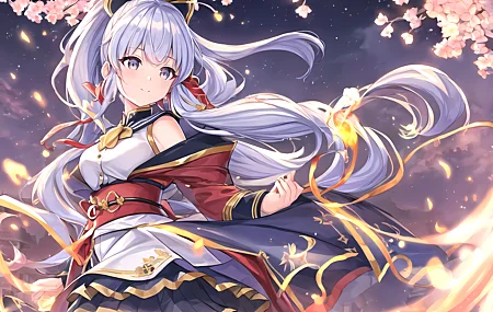 蓝头发 蓝眼睛 动漫 女孩 原神 龟里亚卡 鲜花 花瓣 壁纸 5120×3584